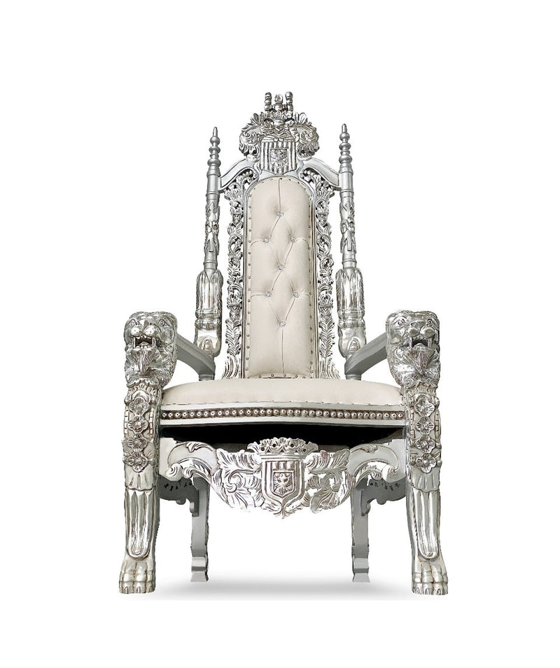 70" Raja Throne • Silver/Ivory