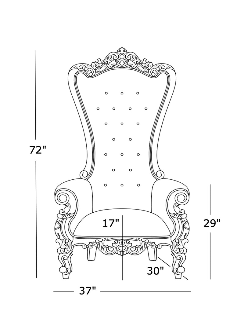 72" Vienna Throne • Silver/Lavender velvet