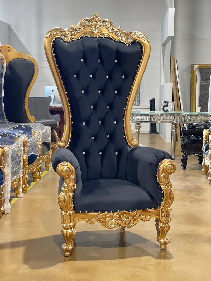 72" Vienna Throne • Gold/Black velvet