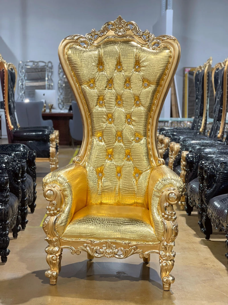 72" Vienna Throne • Gold/Gold Croc