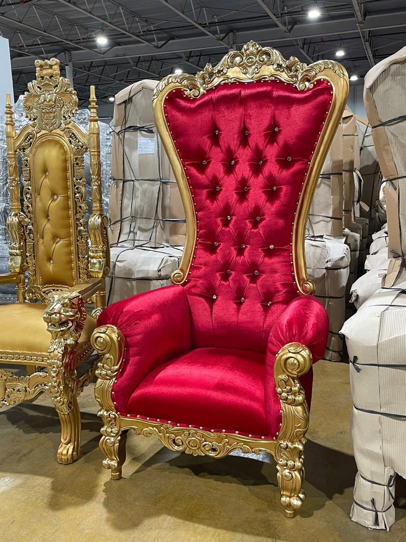 72" Vienna Throne • Gold/Red velvet