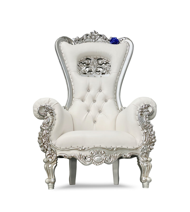 72" Blooma Throne (C) • Silver/Ivory