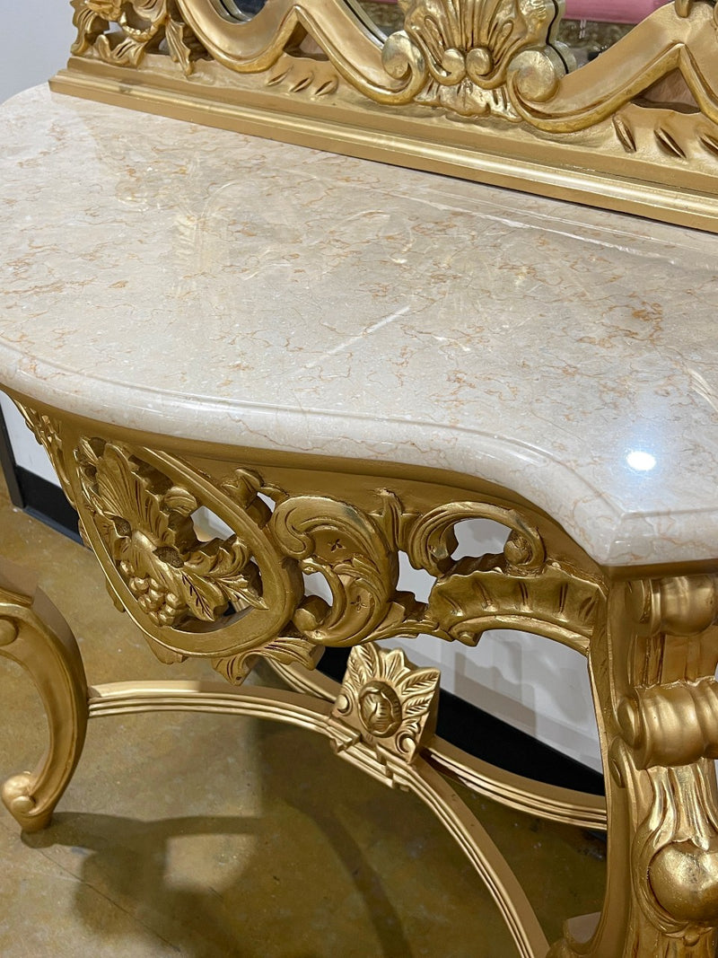 85" Console/Vanity • Gold | Marble top