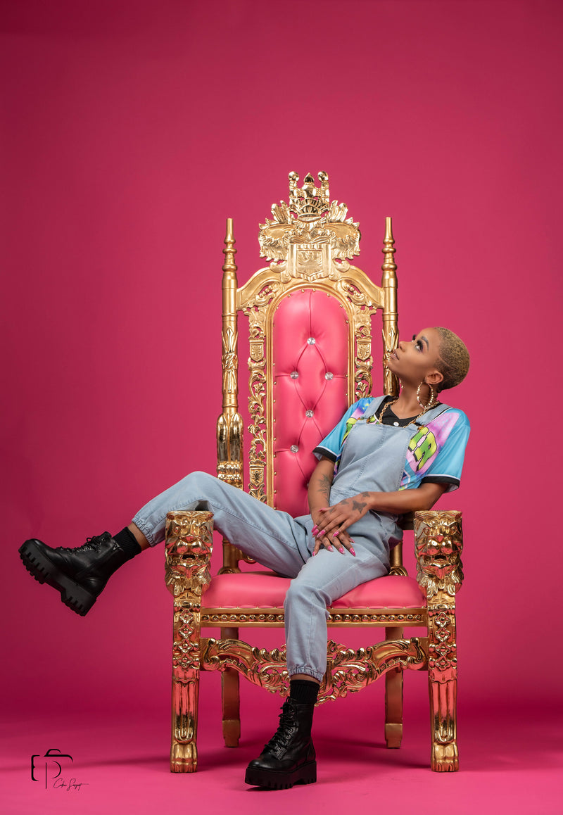 70" Raja Throne • Gold/Hot Pink