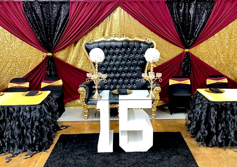 70" OG Throne settee • Gold/Black