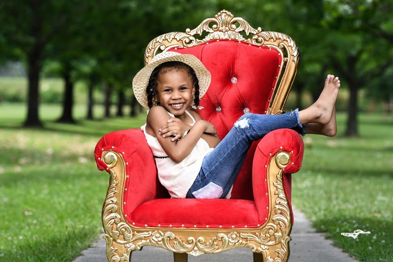 39" Kids' Aspen Throne • Gold/Red (V) Chiseled Perfections®