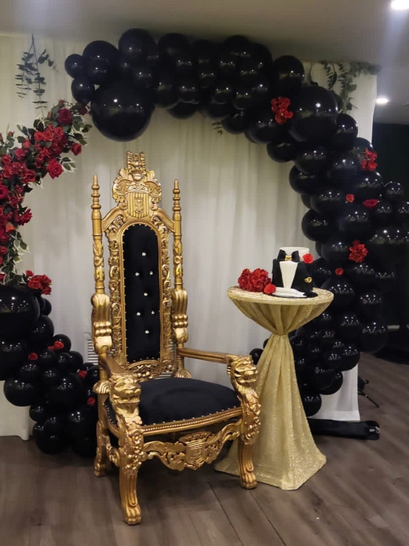 70" Raja Throne • Gold/Black velvet