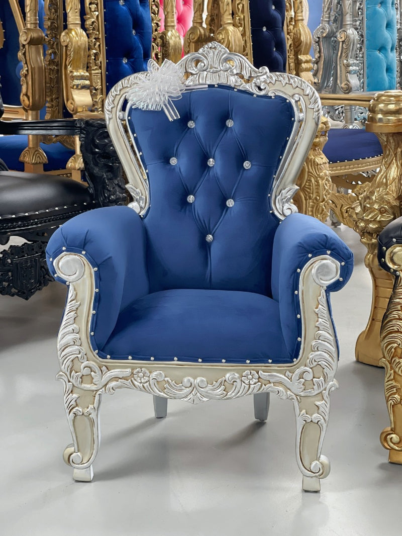 39" Kids' Aspen Throne • Silver/Blue (V) Chiseled Perfections®